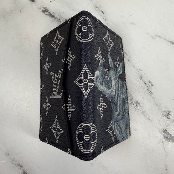 Louis Vuitton Chapman Pocket Organizer wallet Monogram LV Rhino Navy Blue w/box - Picture 11 of 12